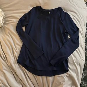 Open wrap back long-sleeve top